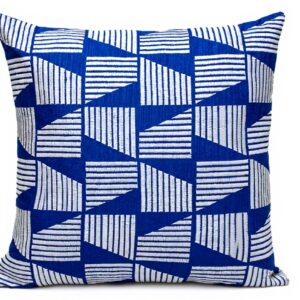Coussin géométrique bleu Parkland Collection décoration
