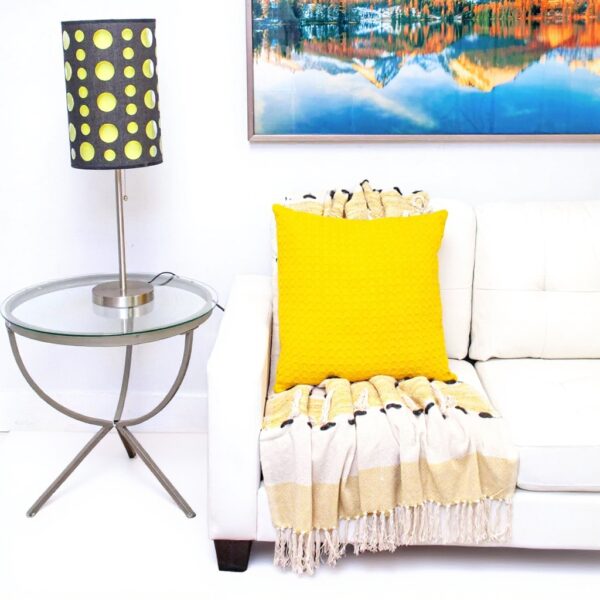 Coussin carré jaune Parkland Collection coton extérieur