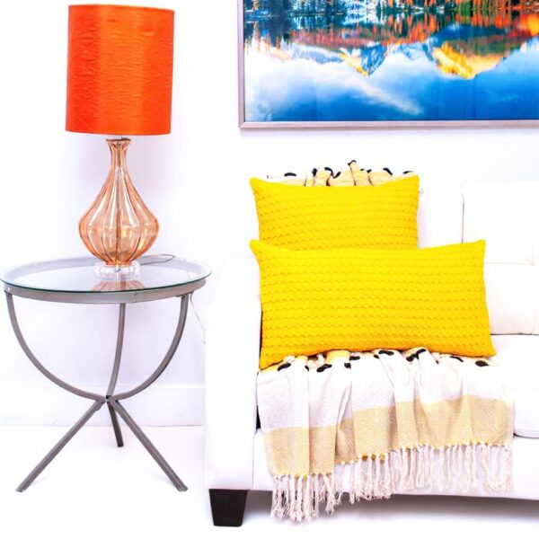 Coussin carré jaune Parkland Collection coton extérieur