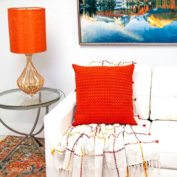 Coussin carré orange Parkland Collection coton décoration