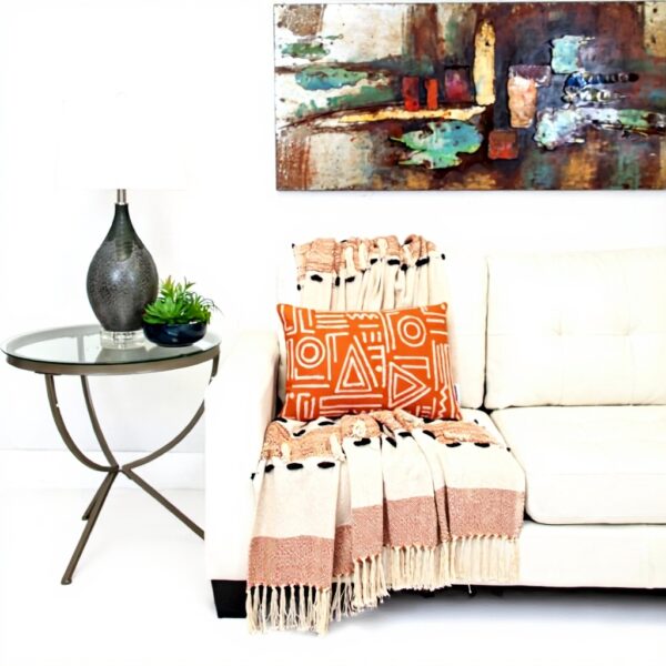 Coussin géométrique orange Parkland Collection décoration