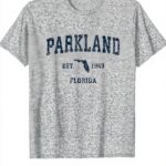 T-shirt Parkland Florida vintage sport bleu marine homme