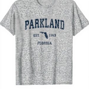 T-shirt Parkland Florida vintage sport bleu marine homme