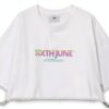 T-shirt Sixth June Femme Blanc Manches Courtes Coupe Large-0