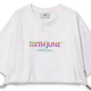 T-shirt Sixth June Femme Blanc Manches Courtes Coupe Large-0