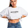 T-shirt Sixth June Femme Blanc Manches Courtes Coupe Large-1