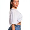 T-shirt Sixth June Femme Blanc Manches Courtes Coupe Large-3