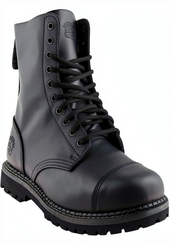 Grinders Stag Bottes Punk Cuir Noir Embout Acier Sécurité