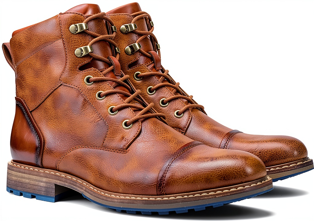 Bottes de moto Harssidanzar portées avec un jean et une veste