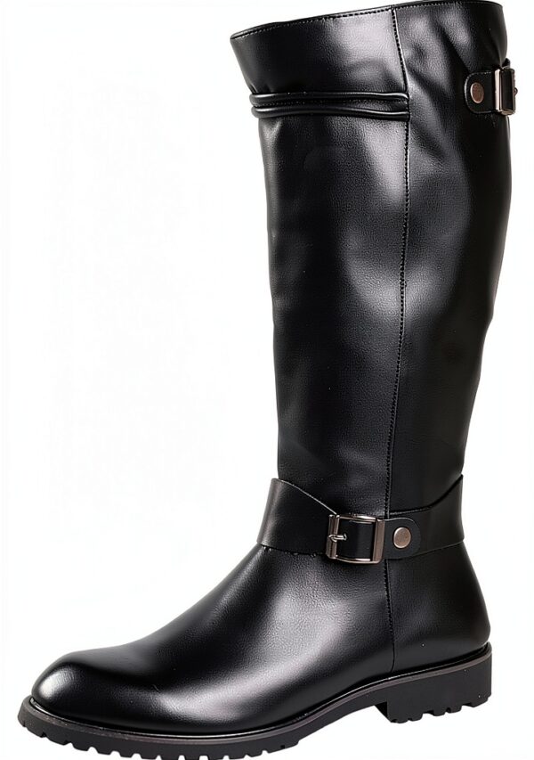 ANUFER Bottes Homme Cuir Microfibre Fermeture Éclair Cowboy