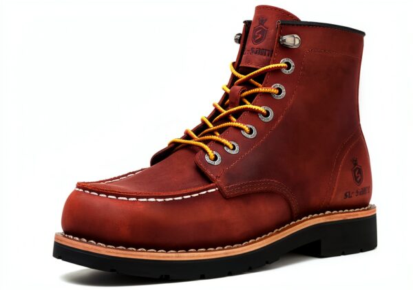 SL-Saint Botte Travail Homme Cuir Moc Toe Classique Noir