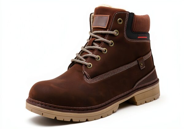 Eagsouni Bottes Hiver Cuir Fourrure Chaudes Femme Homme