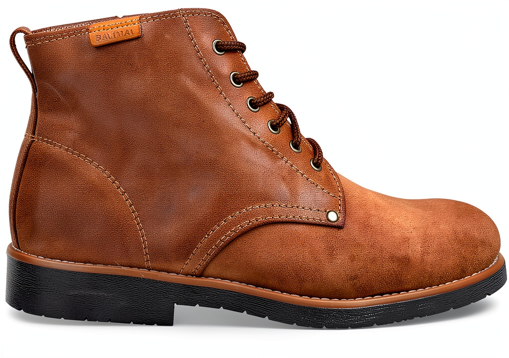 Installation des Bottes Chukka Homme PAYMA Cuir Rustique Semelle Caoutchouc sur un sol de terre battue