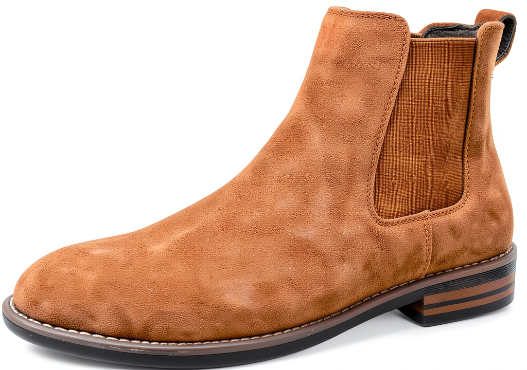 Bottines Chelsea Bruno Marc en cuir noir sur fond neutre