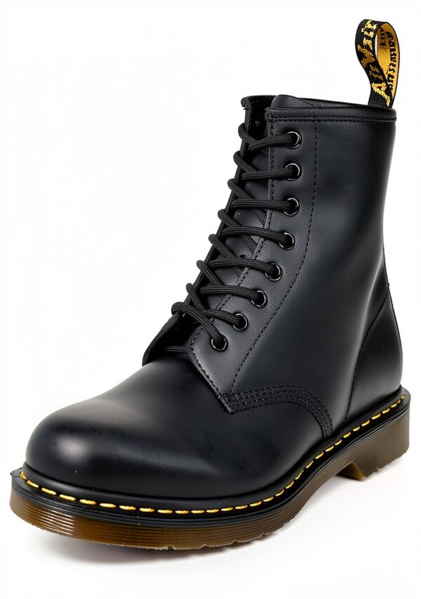 Dr Martens Rangers Femme Bottes Cuir Noir Verni 8 œillets