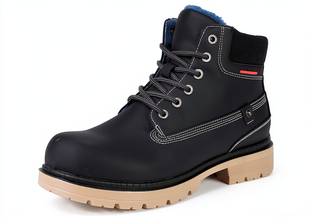 Bottes Gaatpot hiver en cuir avec fourrure, portées en milieu urbain