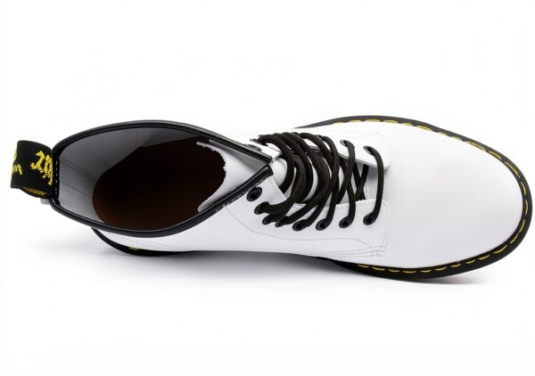 Chaussures Dr Martens Cuir Lacets Homme Femme Blanc Vert-4