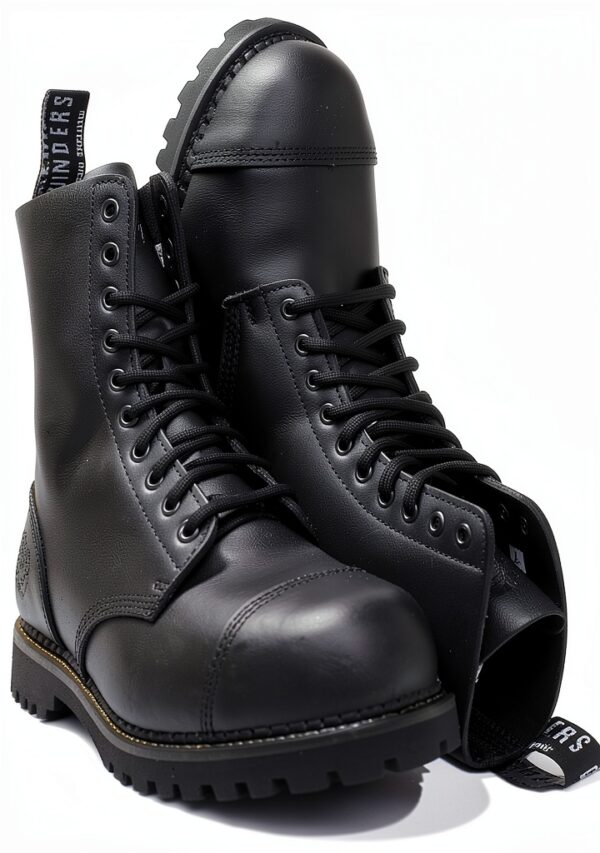 Grinders Bottes Derby Homme Cuir Noir 10 Eye-4