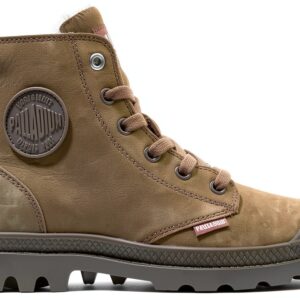 Bottes PALLADIUM Femme Cuir Souple Doublure Chaude Vert-0