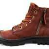 Palladium Bottes Mixte Lacets Zip Beige Noir Taille EU-2