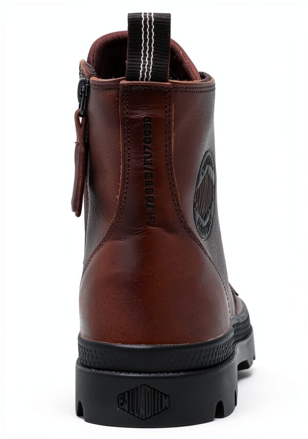 Palladium Bottes Cuir Homme Brun Tige Cheville Lacets-3