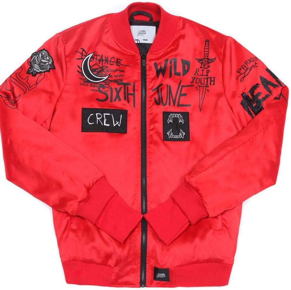 Veste bomber Sixth June homme en satin avec inscriptions