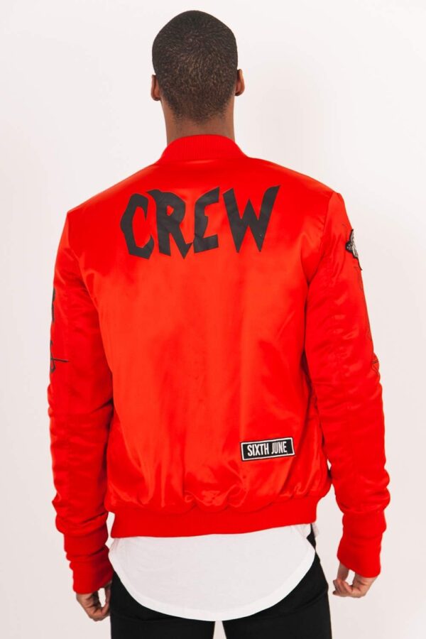 Veste bomber homme Sixth June satin inscriptions motifs-4