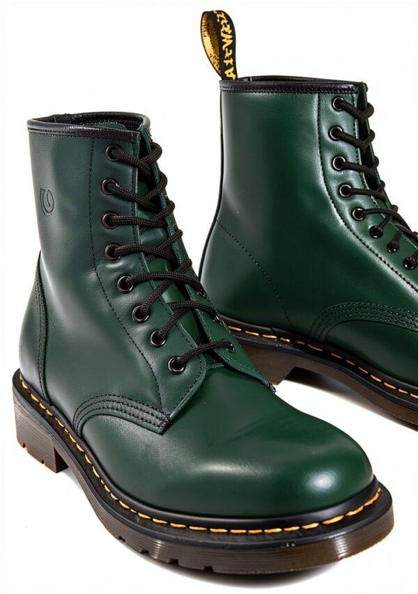 Bottes Dr Martens cuir durable confortable mixte vert-3