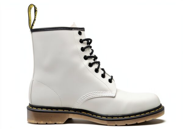 Chaussures Dr Martens Cuir Lacets Homme Femme Blanc Vert-5