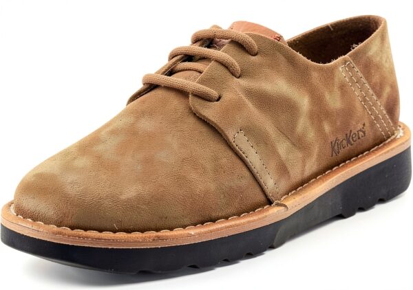 Derby Kickers Homme Chaussures Cuir Marron Beige Taille-0