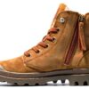 Bottes PALLADIUM Femme Cuir Souple Doublure Chaude Vert-3
