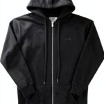 Gilet capuche noir Sixth June femme effet destroy poches-0