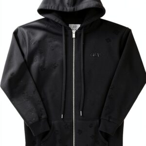 Gilet capuche noir Sixth June femme effet destroy poches-0