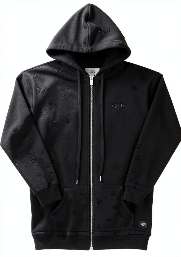 Gilet capuche noir Sixth June femme effet destroy poches-0