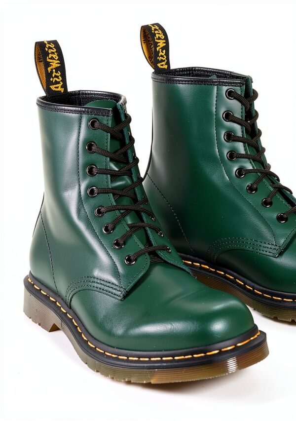 Bottes Dr Martens cuir durable confortable mixte vert-2