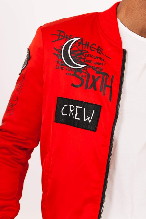 Veste bomber homme Sixth June satin inscriptions motifs-5