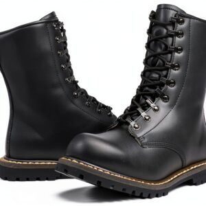Brandit Bottes Homme Cuir Noir Sécurité Fausse Fourrure-0