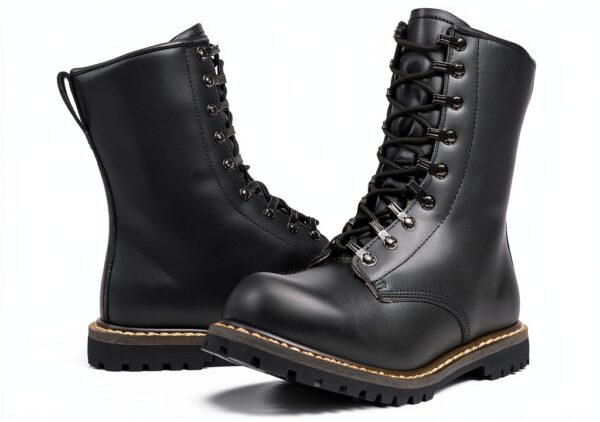 Brandit Bottes Homme Cuir Noir Sécurité Fausse Fourrure-0