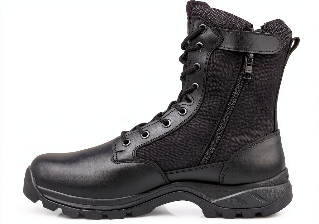 Chaussures tactiques LUDEY Rangers portées en randonnée