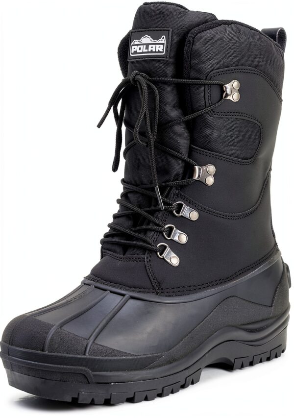 Polarr Bottes Homme Nylon Imperméable Hiver Neige Noir Gris