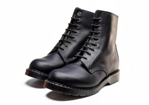 Bottes Derby Solovair cuir gras fabrication anglaise noir-2