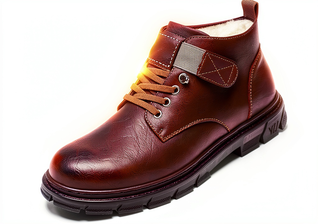 Bottes d'hiver Generisch pour homme en action sur un sentier enneigé