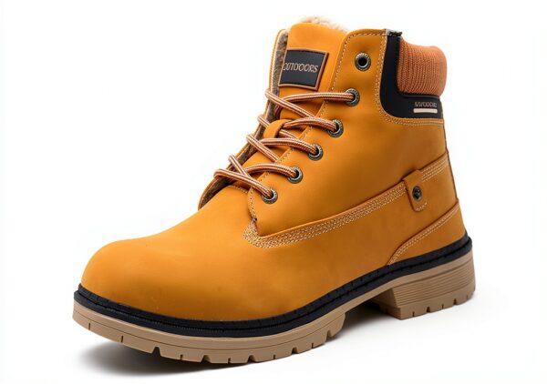 Eagsouni Bottes Hiver Cuir Fourrure Chaudes Femme Homme