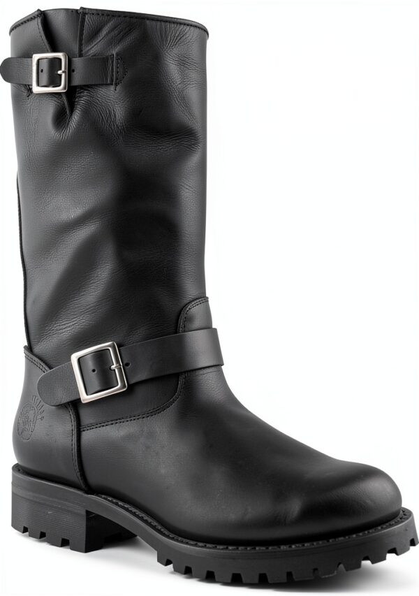 Grinders Bottes Cuir Noir Homme Fermeture Boucle Western
