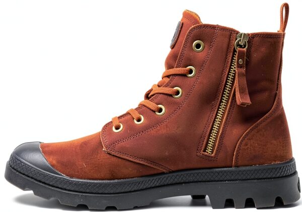 Palladium Bottes Cuir Homme Brun Tige Cheville Lacets-2