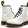 Chaussures Dr Martens Cuir Lacets Homme Femme Blanc Vert-6