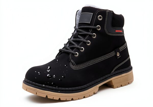Eagsouni Bottes Hiver Cuir Fourrure Chaudes Femme Homme