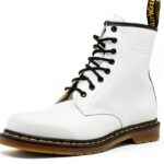 Chaussures Dr Martens Cuir Lacets Homme Femme Blanc Vert-0