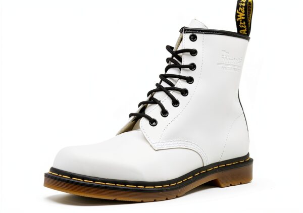 Chaussures Dr Martens Cuir Lacets Homme Femme Blanc Vert-0