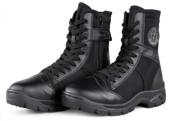 Bottes militaires QUNLON homme toile caoutchouc antidérapant-6